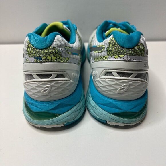 Asics Gel-Kayano 27 Sneakers Shoes Womens Size 9 White Blue Floral Flyte Foam - Picture 6 of 10
